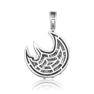 Iced Out <b>Moon</b> Pendant <b>Necklace</b> Micro Insert Zircon Brass Gold Plated Crescent Charm for Party Jewelry - Product Image 3