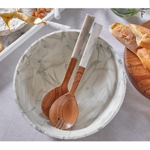 High Quality Acacia Wood <b>Salad</b> <b>Server</b> With Resin Handle Kitchenware Wooden <b>Salad</b> Spoon Set Acacia Cutlery Large Serving Spoon - Product Image 1
