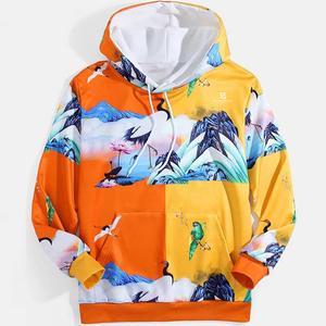 Sweat à capuche de sport pour homme en polyester polaire, motif imprimé personnalisé, vêtement de sport, hiver 2026 - Product Image 1