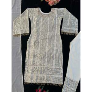Conjunto de Top y Dupatta Elegante para Mujer con Bordado para Fiestas - Product Image 1