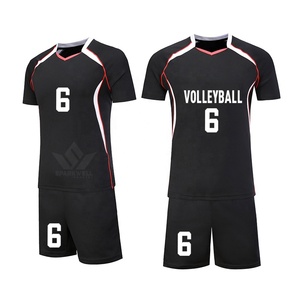 <span class=keywords><strong>Set</strong></span> Maglia da <span class=keywords><strong>Pallavolo</strong></span> Nera con <span class=keywords><strong>Numero</strong></span> 6 Bianco, Stampa Sublimata, Collo a V, Manica Corta, Traspirante, Unisex per Adulti - Product Image 5