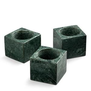 Juego de Portavelas de Mármol Verde de Lujo, Cubo Geométrico de Piedra, Adorno Decorativo para Sala de Estar, Mesa de Comedor, Premium - Product Image 1