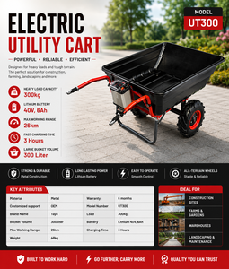 รถเข็นไฟฟ้า Tayo Electric Utility Cart UT300 รับน้ำหนัก 300 กก. แบตเตอรี่ลิเธียม 40V ระยะทาง 26 กม. สำหรับงานก่อสร้าง การเกษตร และจัดสวน - Product Image 2