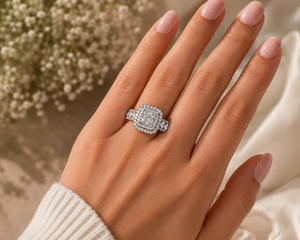 <b>Top</b> Princess Cut Lab Grown Diamond Ring 925 <b>Silver</b> 9kt, 14kt, 18kt Gold Diamond Rings for Women's Engagement Ring - Product Image 2