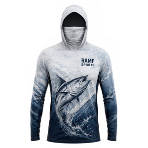 เสื้อเชิ้ตแขนยาวสำหรับผู้ชาย UPF 50+ ป้องกันแสงแดด ป้องกันรังสียูวี มีฮู้ด เหมาะสำหรับเดินป่า ตกปลา ว่ายน้ำ ระบายอากาศได้ดี แห้งเร็ว - Product Image 1