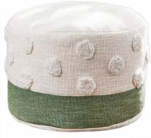 Pouf en tissu de bambou pour salon, motif feuillage, moderne et minimaliste, fait main, corde de coton, décoration murale mobile, rempli de billes en PU FSS - Product Image 4
