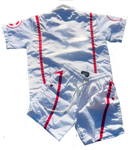 Summer Nylon Windbreaker <b>Jacket</b> <b>Short</b> Set Zip up Long Sleeve Polo Shirt and <b>Shorts</b> Set Custom Clothing Manufacturers - Product Image 4
