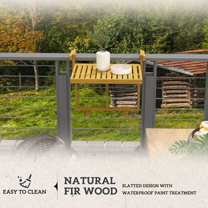 Tavolo da Patio in Legno Naturale con Design Salvaspazio e Funzione di Regolazione dell'Altezza - Product Image 5