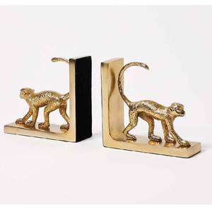 Sujetalibros de Metal Dorado con Diseño de Mono, Organizador de Escritorio para el Hogar, Regalo para Amantes de los Libros, Decoración para Sala de Estar u Oficina - Product Image 1