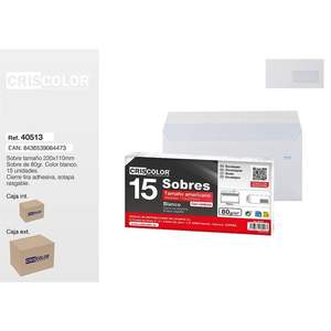 Sobres de Papel Blanco 110X220MM - Product Image 1