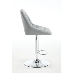 Set di 2 sgabelli da Bar con Base poggiapiedi cromata girevole e Top in velluto di sollevamento meccanico regolabile in altezza-Grey facile da pulire - Product Image 1