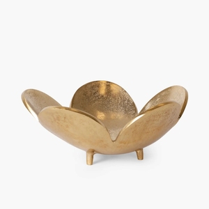 Bol décoratif de luxe européen en métal doré, en forme de lotus, pour centre de table, corbeille à fruits, ou récipient de rangement décoratif - Product Image 1