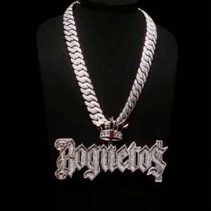 Bogveto Letter Pendant Iced Out Hip Hop Bling Necklace Luxury Diamond Look Statement Jewelry Gift - Product Image 5
