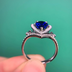 Anillo de Zafiro Azul Deslumbrante con Halo de Diamantes en Forma de Pera, Plata de Ley, Joyería para Fiestas, Regalo de Cumpleaños, Anillo Elegante para Mujer - Product Image 3