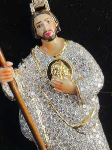 Pendentif Jésus de luxe style Hip Hop en moissanite glacée, pendentif religieux chrétien en argent 925 plaqué or 18 carats, cadeaux - Product Image 5