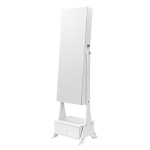 Armadio Portagioielli con Specchio a Figura Intera e Rivestimento in Velluto, con Chiusura a Chiave - Product Image 1