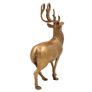 Statue de cerf en laiton, sculpture animale en métal, ornement décoratif pour la maison, le bureau ou la table - Product Image 6
