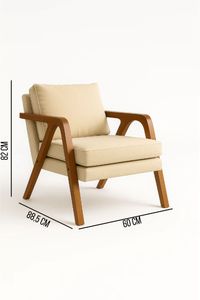 Sillón Tapizado de Estilo Nórdico con Estructura de Madera Maciza para Muebles de Interior - Product Image 2