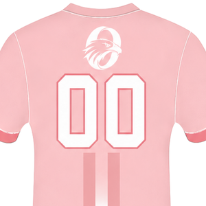 Camiseta Deportiva de Manga Corta Rosa Bebé y Blanca, Cuello Redondo, con Número Estampado, Transpirable, para Entrenamiento Atlético, Uniforme de Béisbol - Product Image 4