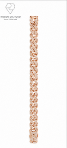Premium Cuban link <b>bracelet</b> in rose gold with oversized links hand set lab grown diamonds luxury fashion statement jewelry - Product Image 5