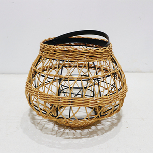 Handmade Woven <b>Rattan</b> <b>Lantern</b> Round Shape Portable Home Decoration Eco-Friendly Artistic Design with Metal Handle - Product Image 4
