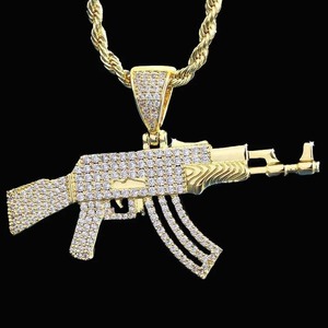 Mens <b>iced</b> <b>out</b> gold pendant necklaces set with moissanite hip hop <b>chain</b> jewellery collection - Product Image 1