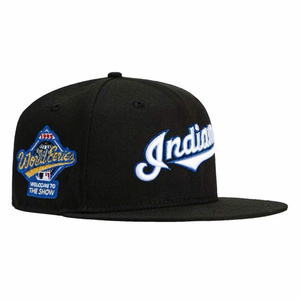 Casquette snapback bleue à 6 panneaux avec broderie indienne jaune et patch des World Series 1995 pour adultes, unisexe, usage décontracté - Product Image 2