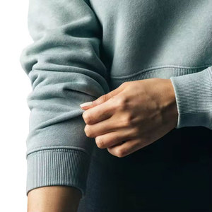 Sweat-shirt court à capuche pour femme, couleur unie, manches longues, tricoté en coton et fibre de bambou, respirant, sans doublure, pour l'automne - Product Image 4