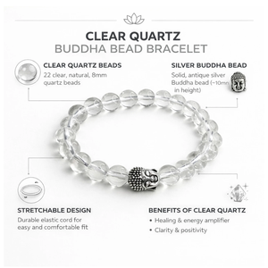 High Quality Clear Quartz Beads Buddha <b>Bracelet</b> Romantic Gift Fashion Charm Jewelry for Men Women Energy Meditation - Product Image 4