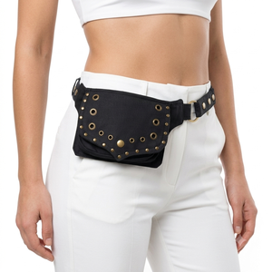 Sac banane en toile de coton de qualité supérieure avec plusieurs poches de rangement et ceinture réglable, idéal pour les événements promotionnels et l'usage en extérieur – En promotion - Product Image 3