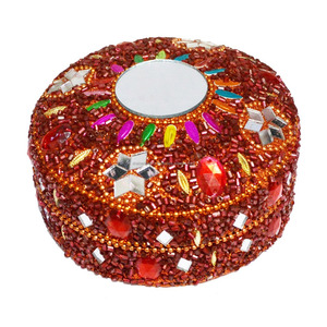 Boîte à bijoux de luxe avec perles et miroirs, organisateur durable, magnifique boîte à bijoux perlée, idéale pour les cadeaux - Product Image 2