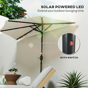 Ombrellone da Esterno per Piccolo Balcone UPF 30+ con 8 Stecche, Manovella Inclinabile e Ventilata, Raggio di 3M per Uso in Spiaggia - Product Image 4