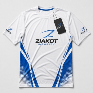 เสื้อยืด ZIAKOT รุ่นใหม่ ออกแบบใหม่สำหรับผู้ชาย สีขาว-ขาวรอยัล คุณภาพสูง - Product Image 1