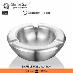 Double Wall Stainless Steel Ashtray - Product Image 3
