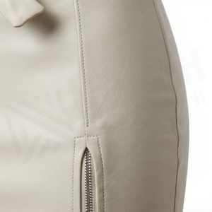 Jupe crayon mini en cuir PU taille haute pour femme avec nœud et fermetures éclair latérales, style club sexy, couleur unie - Product Image 5