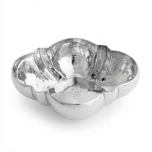 Stylish Hammered <b>Metal</b> <b>Bowl</b> Wave Edge Decorative Silver <b>Bowl</b> Wholesale Aluminium Serving <b>Bowl</b> For Wedding Tabletop Centerpiece - Product Image 2