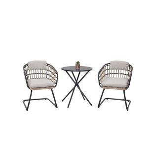 Set di 2 Sedie da Pranzo in Vimini Eleganti e Confortevoli, Ideali per Valorizzare il Tuo Patio, Balcone e Giardino - Product Image 5