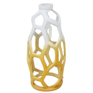 Vase de table en aluminium bicolore Vase noir craquelé pour décor de fleurs Vase noir craquelé pour fleurs Grand - Product Image 1