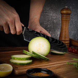 Grandsharp 7 and 5 Santoku <b>Knives</b> Professional High Carbon Stainless Steel Kitchen Santoku <b>Knives</b> Red Resin Handle - Product Image 2