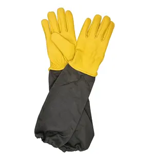 Sarung tangan keselamatan Lengan Panjang sarung tangan keselamatan satwa liar kulit sapi sarung tangan pelindung hewan tahan gigit sarung tangan dokter hewan OEM MSI