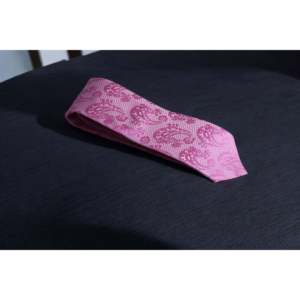 Corbata de Seda Rosa con Diseño Paisley |   Corbata Elegante Tejida para Hombre |   Negocios Formales |   Boda |   Fiesta |   Accesorio de Regalo Elegante y de Primera Calidad - Product Image 5
