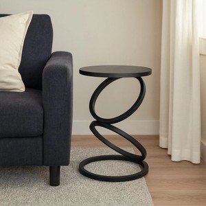 Mesa Auxiliar Moderna y Duradera con Marco Metálico en Espiral y Superficie Metálica, Mesa Decorativa de Lujo para el Lado del Sofá, Decoración para Sala de Estar - Product Image 1