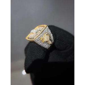 Anillo Personalizado de Plata de Ley 925 Chapado en Oro con Diseño de Animal Helado Estilo Hip Hop para Bar, Joyería Unisex para Hombre - Product Image 1