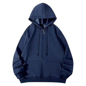 Sudadera con capucha de algodón con cremallera para hombre, talla grande, nueva colección otoño-invierno, estilo urbano, forro polar - Product Image 3