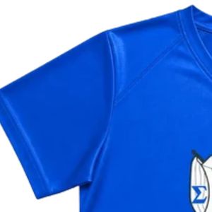 Camiseta Azul Rey para Mujer con Cuello en V y Gráfico Central, Manga Corta, Estilo Deportivo Casual para Uniformes de Equipo Personalizados - Product Image 5