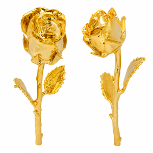 Vente en gros de roses en or 24 carats, fleurs réelles préservées dans du plaqué or, cadeaux de luxe pour la Saint-Valentin, anniversaire, rose éternelle, bon prix - Product Image 2
