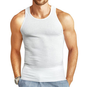 Camisetas Deportivas Personalizadas al por Mayor para Hombre, Camisetas sin Mangas Transpirables para Gimnasio, Camisetas Deportivas de Color Sólido con Estampado - Product Image 1