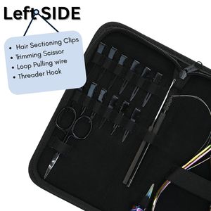 Professional Hair Extension <b>Tool</b> Kit Micro Beads Flat Crimping Plier Pulling Loop and Hook Hair Trimming Scissor <b>Clips</b> - Product Image 4