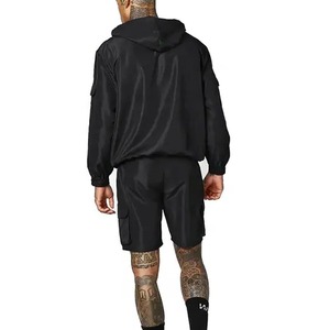 ชุดเซ็ตเสื้อแจ็คเก็ตและกางเกงขาสั้นโลโก้ ดีไซน์ใหม่ คุณภาพสูง สำหรับผู้ชาย ระบายอากาศได้ดี ผลิตจากไนลอน - Product Image 3