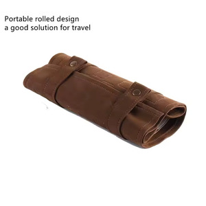 Portable Rolled Leather <b>Backgammon</b> <b>Set</b> for Outdoor and Party Use with Foldable Design Unisex Game Case - Product Image 1